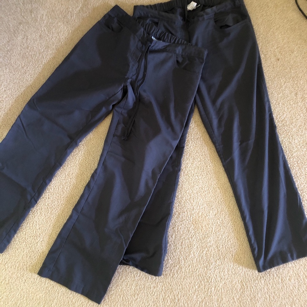 2 pairs of Grey's Anatomy  Navy Drawstring Scrub Pants